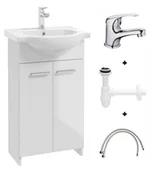 Szafki łazienkowe - Zestaw łazienkowy szafka z umywalką 50 biała Marlena - miniaturka - grafika 1