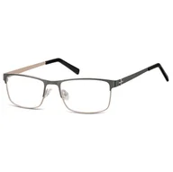 Okulary korekcyjne, oprawki, szkła - Męskie oprawki korekcyjne zerówki okulary prostokątne M3C szare - miniaturka - grafika 1