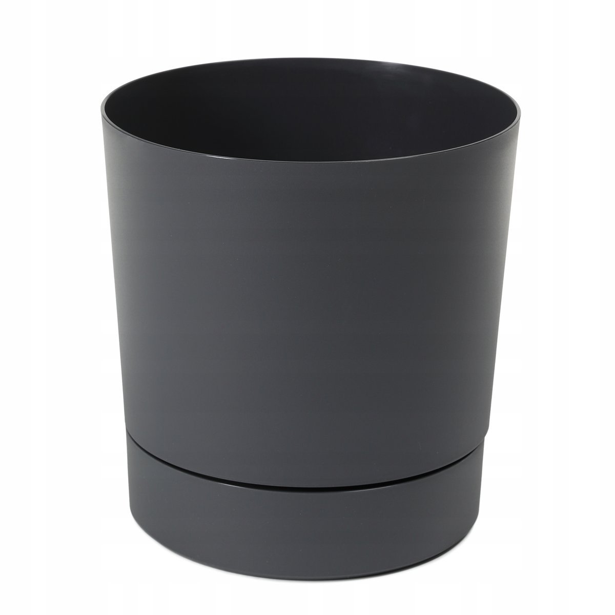 Doniczka Aura z podstawką antracytowa recycled - 38 cm