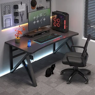 BIURKO KOMPUTEROWE CZARNE CARBON GAMINGOWE NOWOCZESNE DLA GRACZA LOFT DUŻE 120 CM - Biurka gamingowe - miniaturka - grafika 1