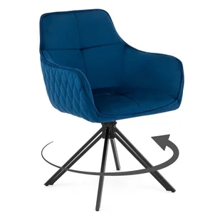 Krzesło obrotowe SC001 Granatowe Welur #64 Nogi czarne - Krzesła - miniaturka - grafika 1