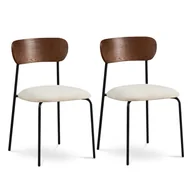 Krzesła - Zestaw 2 krzeseł OLIVIA w stylu skandynawskim w kolorze beżowego sztruksu - miniaturka - grafika 1