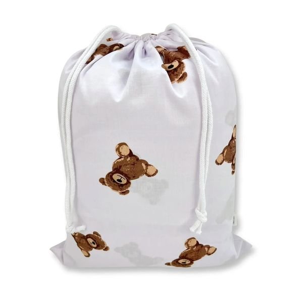 Zestaw do żłobka z puszystą poduszką Sweet Teddy cappucino - bawełna