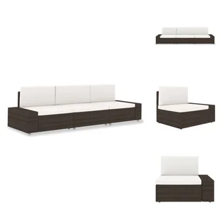 vidaXL Modułowa sofa 3-osobowa z polirattanu brązowa - Elementy sofy ogrodowej - Sofy i kanapy vidaXL Modułowa sofa 3-osobowa z polirattanu brązowa - Elementy sofy ogrodowej - Sofy i kanapy - miniaturka - grafika 1