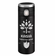 Kubki termiczne - Kubek termiczny termos czarny z wyświetlaczem LED i grawerem dla - miniaturka - grafika 1