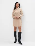 Płaszcze damskie - Mohito - Beżowy trencz - beżowy - miniaturka - grafika 1