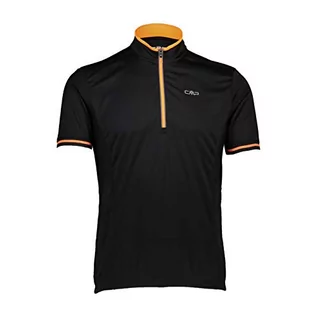 Koszulki męskie - CMP Męski T-shirt Bike's Dry Function T-shirt czarny/pomarańczowy. XL - grafika 1