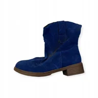 Botki damskie - Botki niebieskie damskie 41 - miniaturka - grafika 1