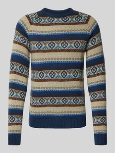 Sweter z dzianiny z prążkowanymi wykończeniami - Swetry męskie - miniaturka - grafika 1