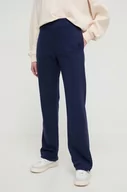 Spodnie damskie - Marella spodnie dresowe kolor granatowy gładkie - miniaturka - grafika 1