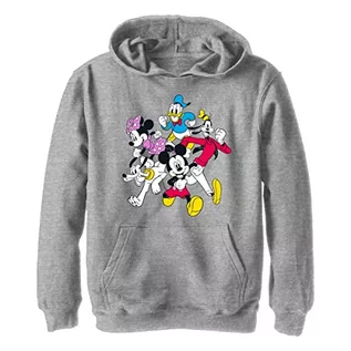 Bluzy dla chłopców - Disney Chłopięca bluza z kapturem Mickey i przyjaciele, Athletic Heather, S - grafika 1