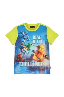 Koszulki dla chłopców - Lego t-shirt dziecięcy x LEGO Ninjago kolor niebieski wzorzysty - grafika 1