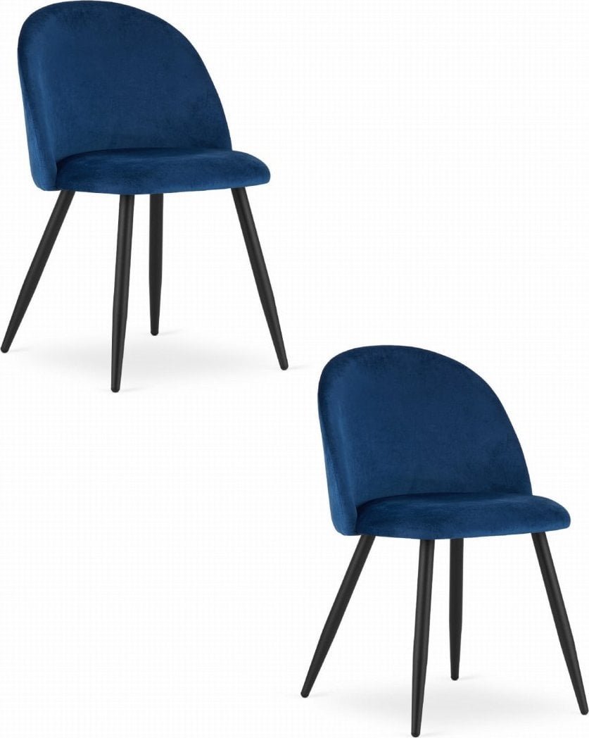 Krzesło BELLO - aksamit granat / nogi czarne x 2