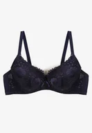 Biustonosze - Granatowy Biustonosz z Motywem Kwiatowej Koronki Nelenor - miniaturka - grafika 1