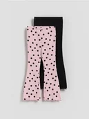 Spodnie i spodenki dla dziewczynek - Reserved - Prążkowane legginsy z bawełny 2 pack - wielobarwny - miniaturka - grafika 1