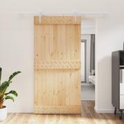 Drzwi wewnętrzne - Drzwi przesuwne z osprzętem, 100x210 cm, lite drewno sosnowe Lumarko! - miniaturka - grafika 1
