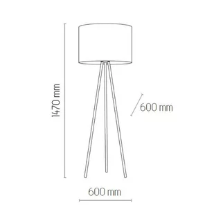 TK Lighting Lampa podłogowa na trójnogu WINSTON Gray 1pł.   5146 - Lampy stojące - miniaturka - grafika 2