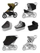 Wózki dziecięce - Wózek sportowy Thule Urban Glide 3 Nutria green + Bassinet Black SET 7in1 - miniaturka - grafika 1