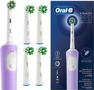 Szczoteczka Elektryczna Oral-B Vitality Pro D103 Fiolet Cross + 4X Końcówki - Końcówki do szczoteczek elektrycznych - miniaturka - grafika 1