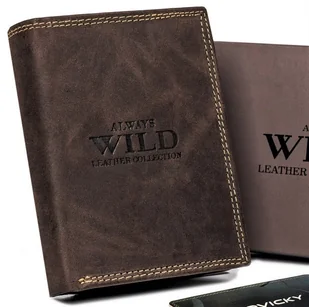 Męski portfel skórzany z zewnętrzną kieszonką do płatności - Always Wild - Portfele - miniaturka - grafika 1