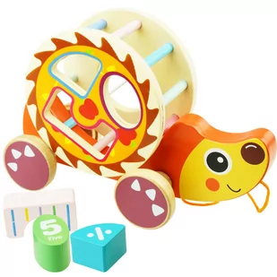 Drewniana zabawka do ciagnięcia sorter Jeżyk - Zabawki interaktywne dla dzieci - miniaturka - grafika 1