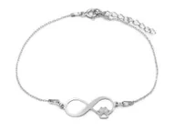 Bransoletki - Srebrna bransoletka nieskończoność łapa - miniaturka - grafika 1