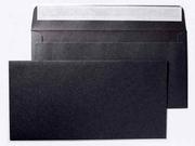 Fedrigoni Czarna metalizowana błyszcząca. Koperta ozdobna, DL 220x110 mm, 125g, HK, Century Sirio Pearl Coal