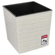 Donice - Donica na kwiaty z wkładem 40 x 40 cm, kremowa - miniaturka - grafika 1