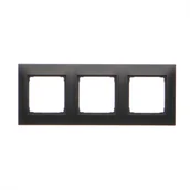 Klawisze i ramki - Ramka potrójna Kontakt-Simon 54 DRK3/49 do puszek karton-gips IP20/IP44 czarna - miniaturka - grafika 1