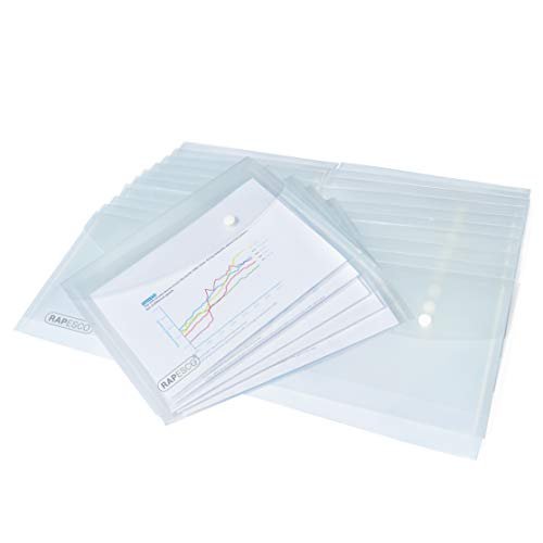 Rapesco 1501 ECO Recyklingowanego Plastikowe Portfele, A5, Przezroczysty, Opakowanie 50