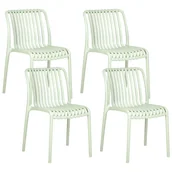 Fotele i krzesła ogrodowe - BELIANI Zestaw 4 krzeseł ogrodowych ARICCIA Jasnozielony - miniaturka - grafika 1