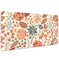 Podkładki na biurko - Mata na biurko Kwiaty w odcieniach pomarańczowego 100x50 cm - miniaturka - grafika 1