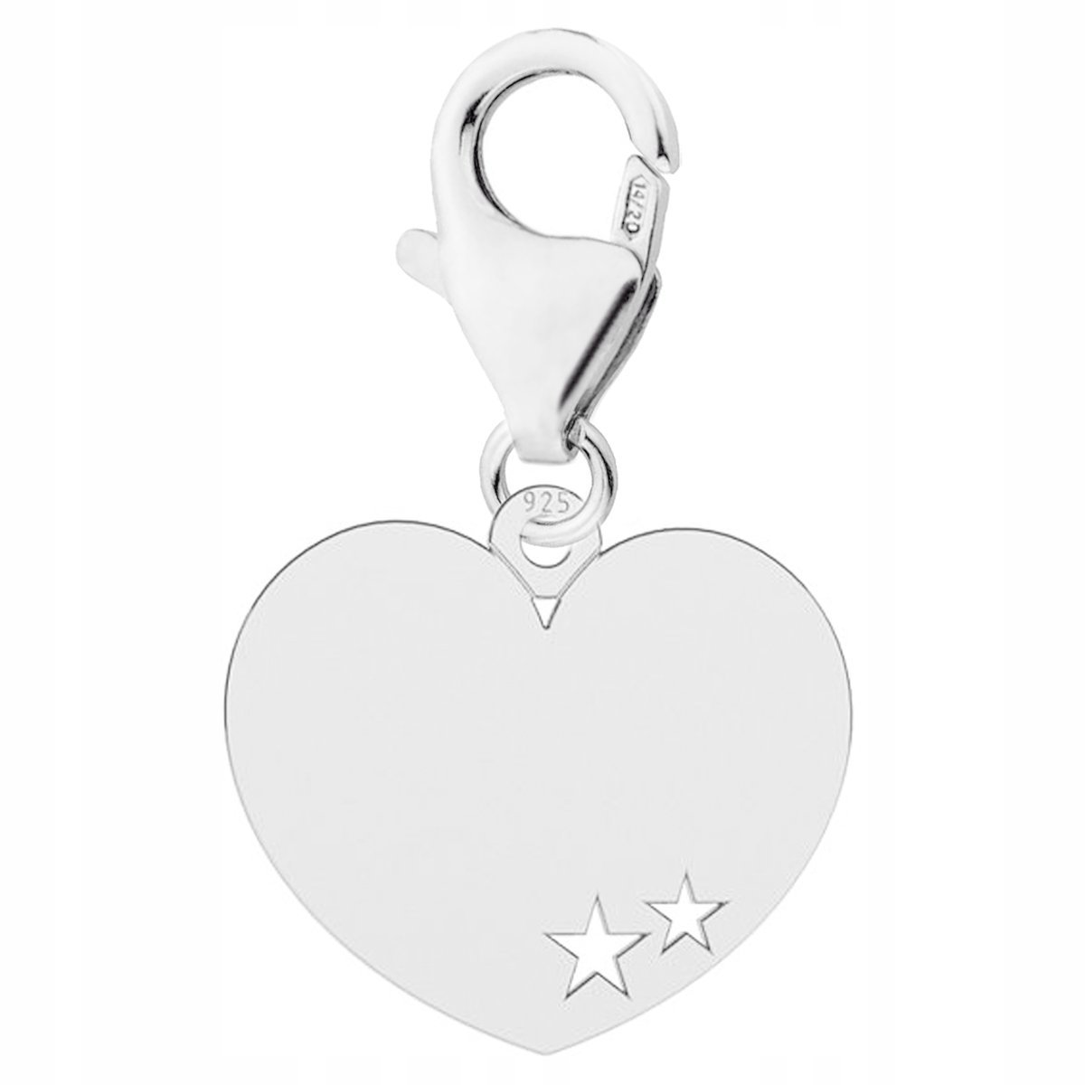 Zawieszka Srebrna Serce Gwiazdki Blaszka Serduszko Gwiazdy Heart SREBRO 925