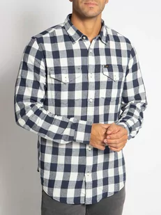 Lee Regular Shirt Męska Koszula Materiałowa W Kratę Navy L69Hkm35-2Xl - Koszule męskie - miniaturka - grafika 1