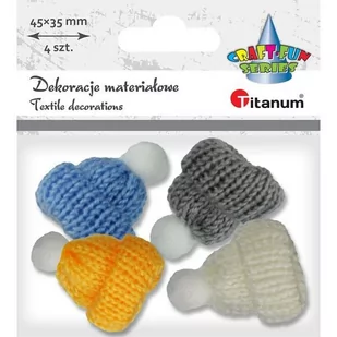Dekoracje materiałowe czapeczki (414484) - Ozdoby bożonarodzeniowe - miniaturka - grafika 1