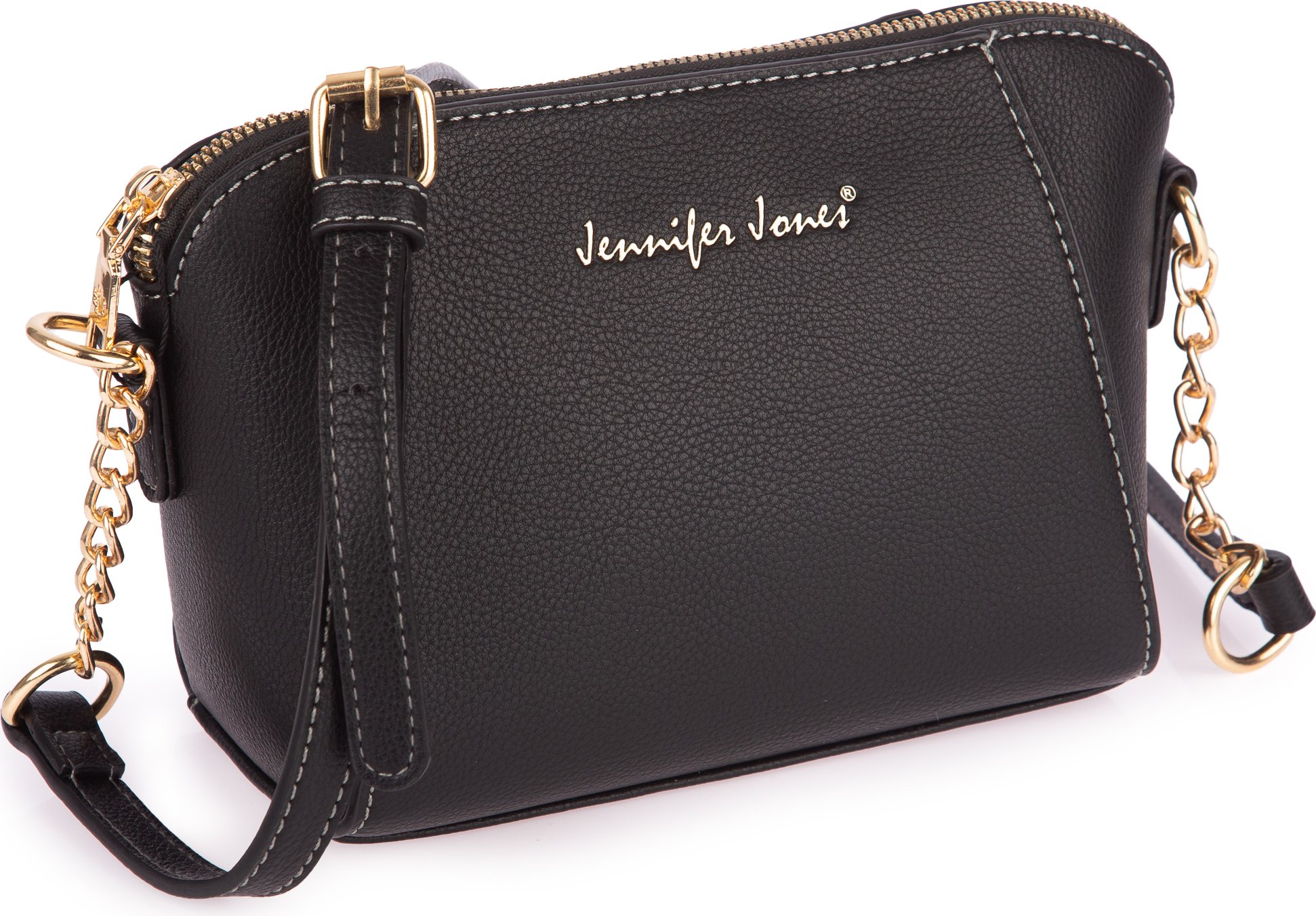 Mała Elegancka Torebka Damska Na Ramię Wieczorowa Bankietowa Kuferek Wizytowa ze złotymi okuciami Czarna