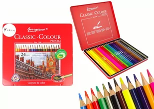 Zestaw 24 Kredek Artystycznych Metalowy Pojemnik - Zabawki kreatywne - miniaturka - grafika 1