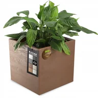 Donice - Doniczka Donica Na Kółkach Eko 40X40Cm Ciemny Brąz - miniaturka - grafika 1