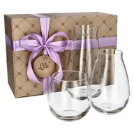 Wazony i flakony - Zestaw dwóch wazonów ze świecznikiem szkło Lile Iris LI-016G - miniaturka - grafika 1