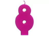 Urodziny dla dorosłych - Party Deco Świeczka cyferka różowa ósemka - "8" SCW8-006 - miniaturka - grafika 1
