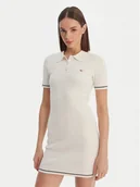 Sukienki - Calvin Klein Sukienka codzienna Microcable LV047F323G Beżowy Slim Fit - miniaturka - grafika 1