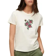 Koszulki i topy damskie - Damska dopasowana koszulka Superdry z haftem w stylu tatuażu - miniaturka - grafika 1