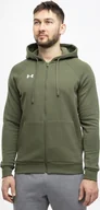 Bluzy męskie - Under Armour Bluza męska Under Armour Rival Fleece FZ Hoodie khaki 1379767 390 S - miniaturka - grafika 1