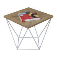 Ławy i stoliki kawowe - Skandynawski stolik kawowy dąb lancelot + biały R3-M04 - miniaturka - grafika 1