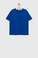 Koszulki dla chłopców - Calvin Klein Jeans t-shirt dziecięcy kolor niebieski z aplikacją - miniaturka - grafika 1