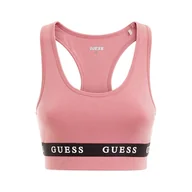 Biustonosze - Damski Stanik sportowy GUESS ALINE TOP ECO STRETCH JERSEY V2YP12KABR0-BLPN – Różowy - miniaturka - grafika 1