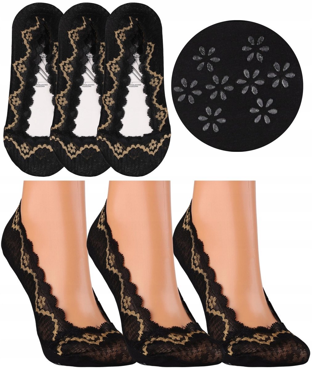 Antypoślizgowe Stopki ABS Damskie Niskie Skarpetki Balerinki Silikon 35-38