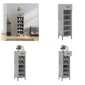 Szafki na buty - vidaXL Szafka na buty betonowa szara 30x35x105 cm materiał drewnopochodny - Szafka na buty - Szafki na buty - Przechowywanie butów - Organizer na buty - miniaturka - grafika 1