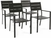 Fotele i krzesła ogrodowe - Zestaw 4 krzeseł ogrodowych Teri - Czarne - miniaturka - grafika 1