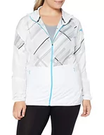 Kurtki damskie - Mizuno Kurtka damska z nadrukiem biały biały XL - miniaturka - grafika 1